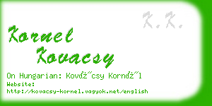 kornel kovacsy business card